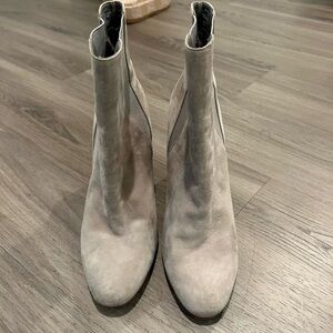 Women's Gray Suede Ankle Boots